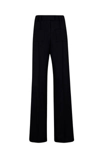 Pantalon droit à ourlets fendus - Noir