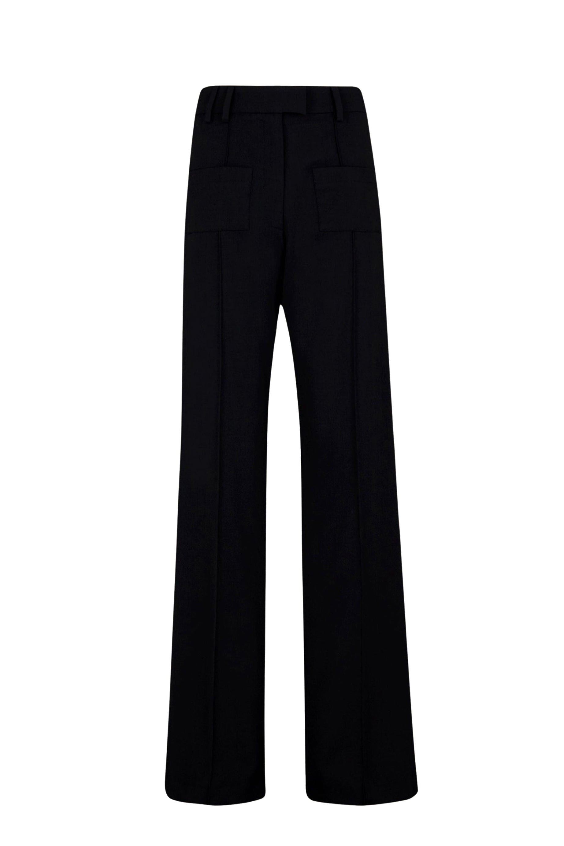 Pantalon droit à ourlets fendus - Noir