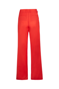 Pantalon droit à ourlets fendus - Corail