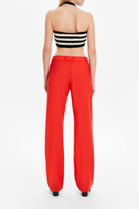 Pantalon droit à ourlets fendus - Corail