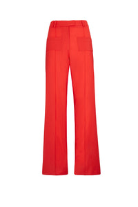 Pantalon droit à ourlets fendus - Corail