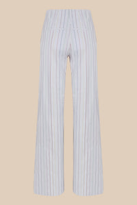 Pantalon droit rayé - Blanc