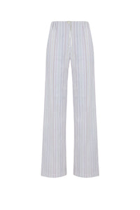 Pantalon droit rayé - Blanc