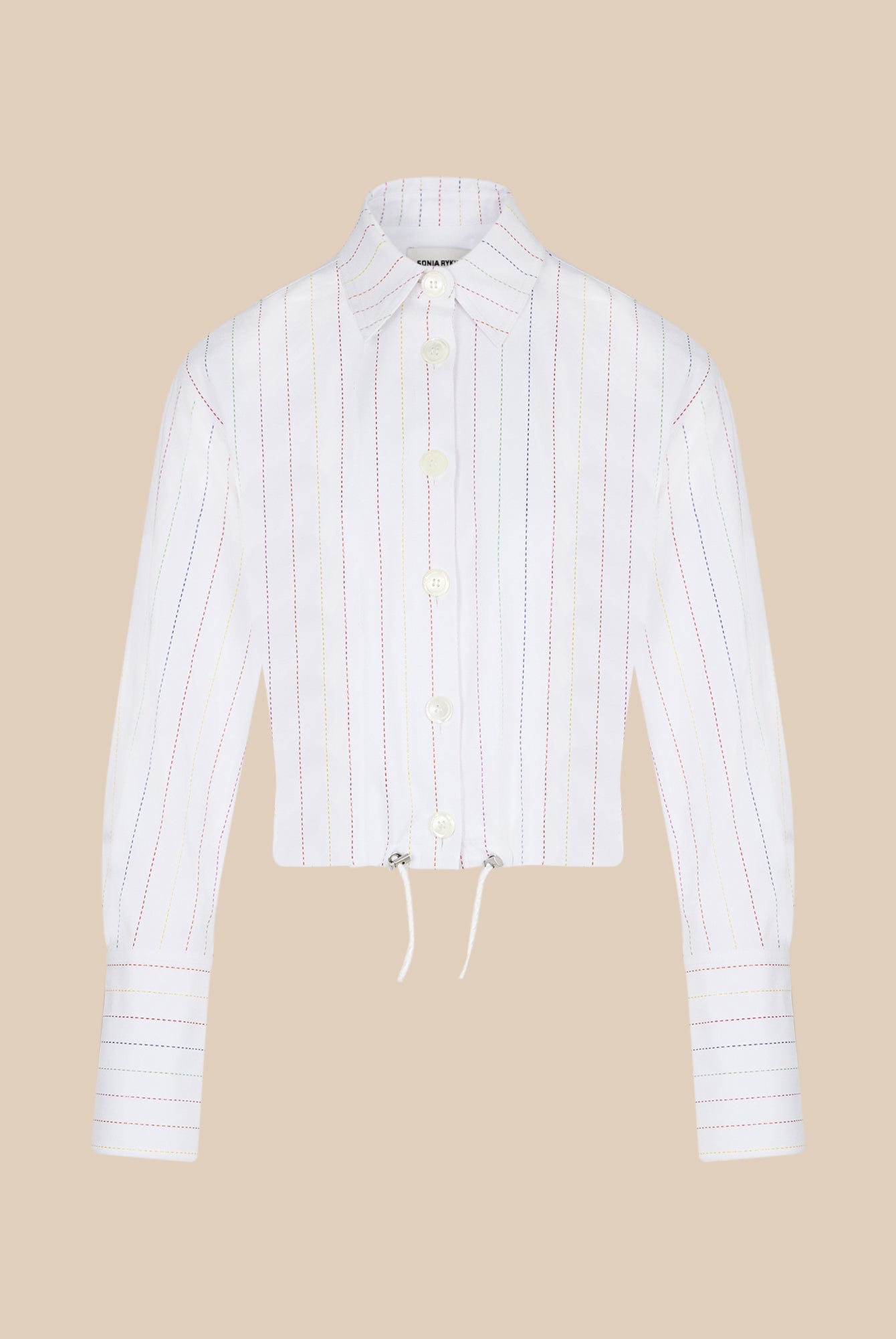 Bomber à rayures fines - Blanc