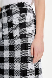 Jupe à carreaux ornée de sequins - Noir