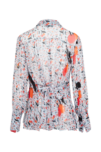 Chemise fluide à imprimé fleurie - Baby Blue
