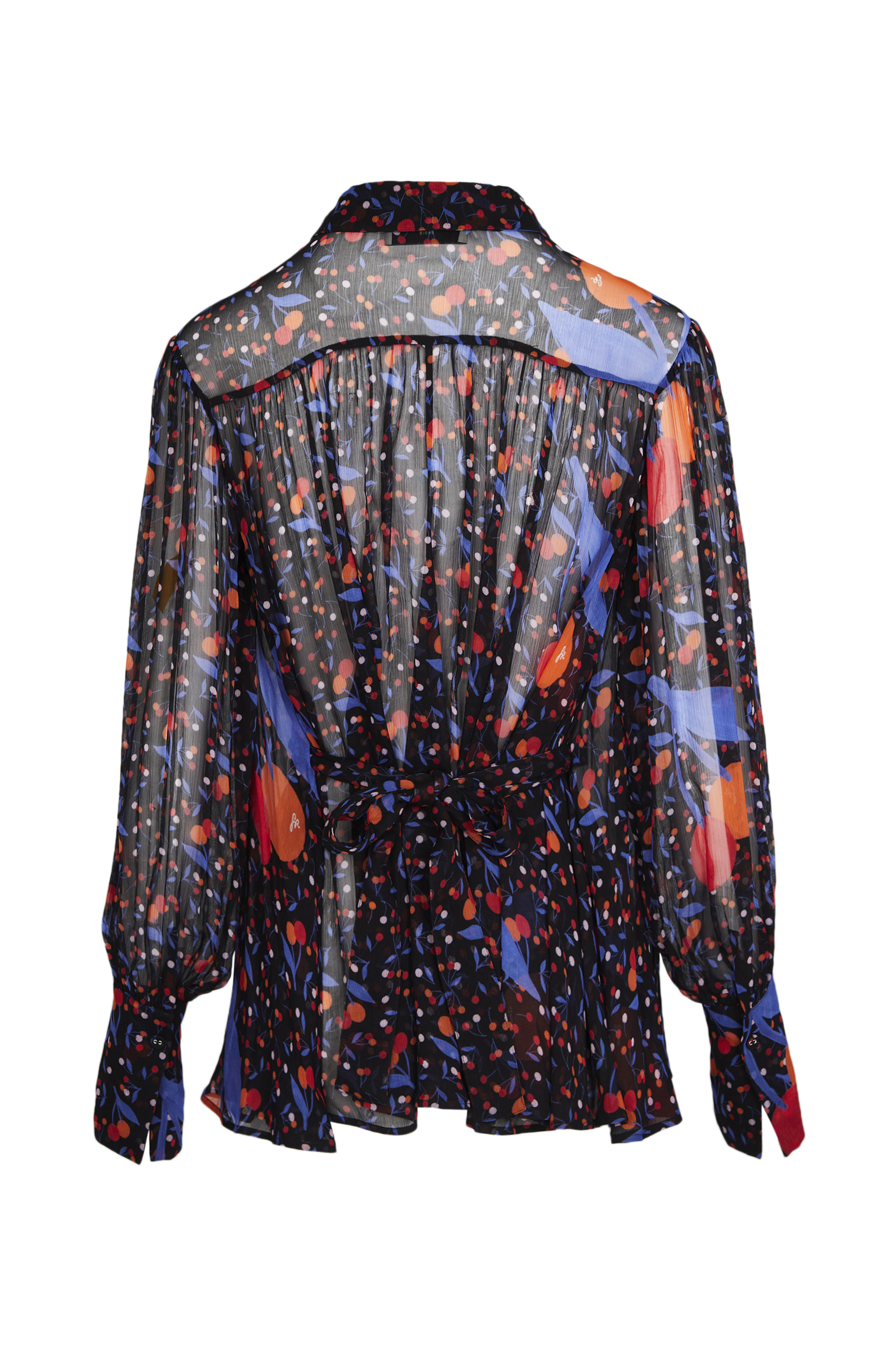 Chemise fluide à imprimé fleurie - Noir