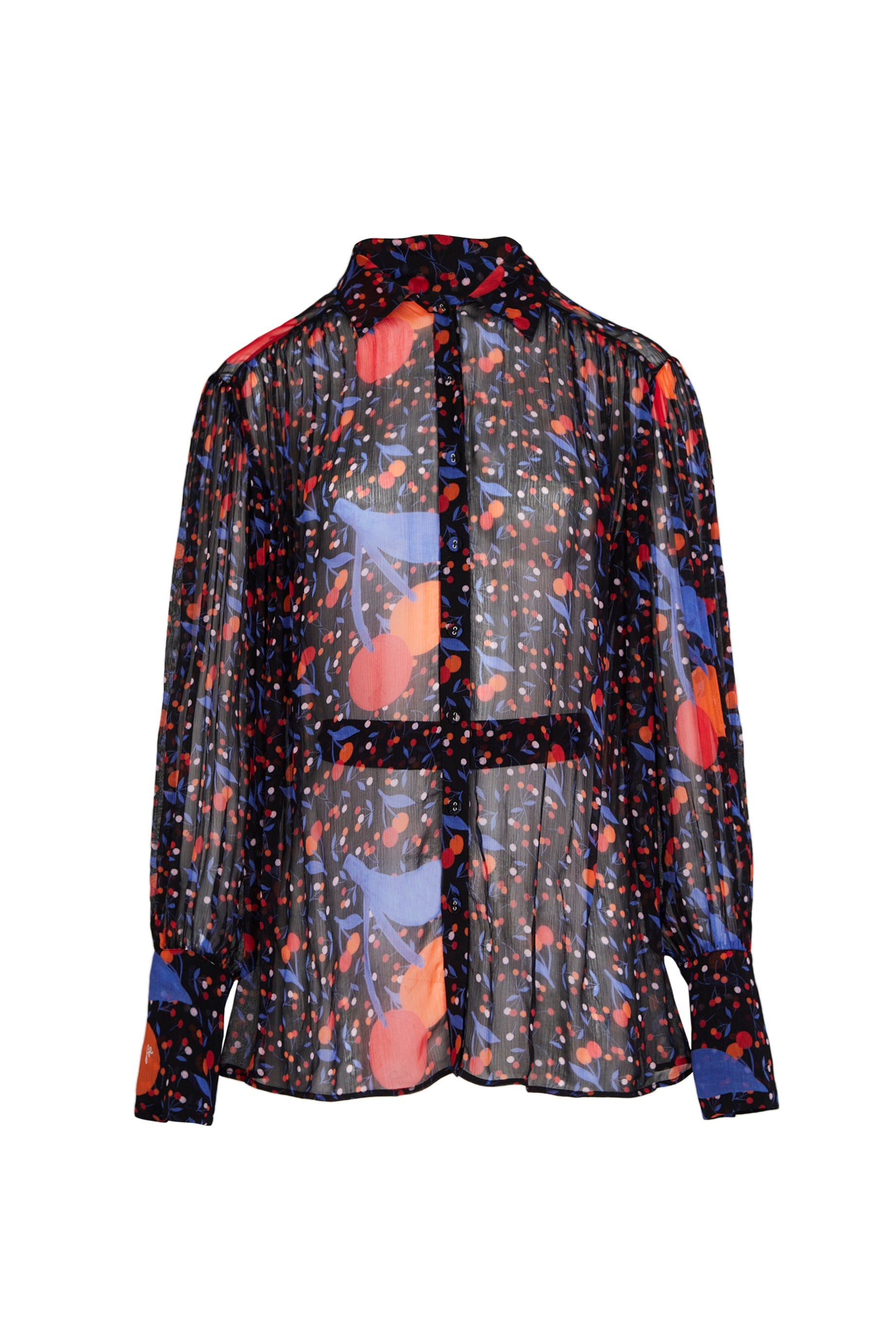 Chemise fluide à imprimé fleurie - Noir