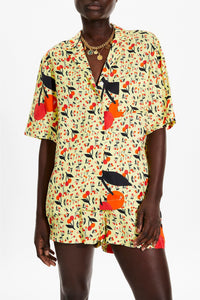 Chemise oversize à manches courtes - Baby Yellow