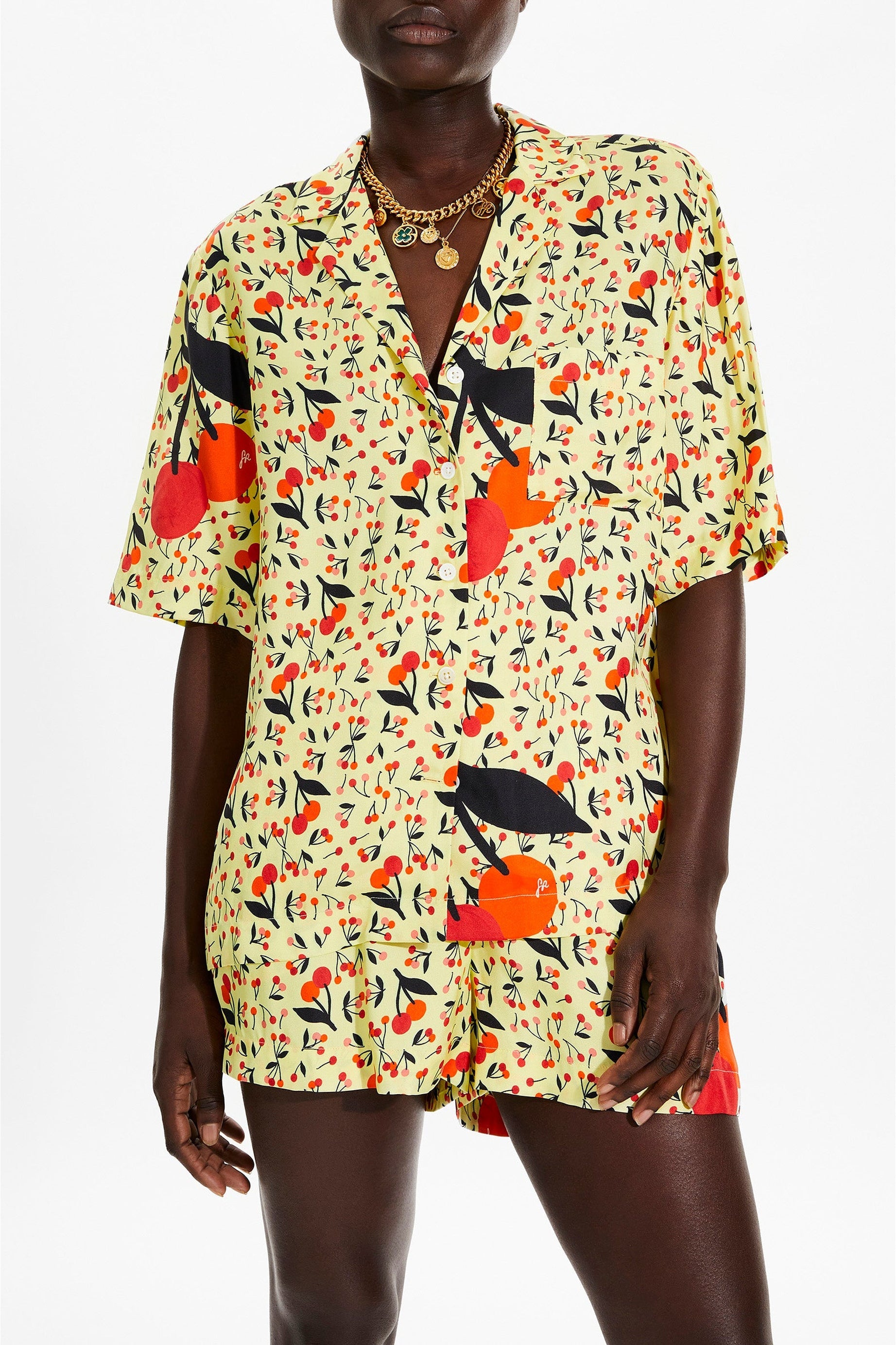 Chemise oversize à manches courtes - Baby Yellow