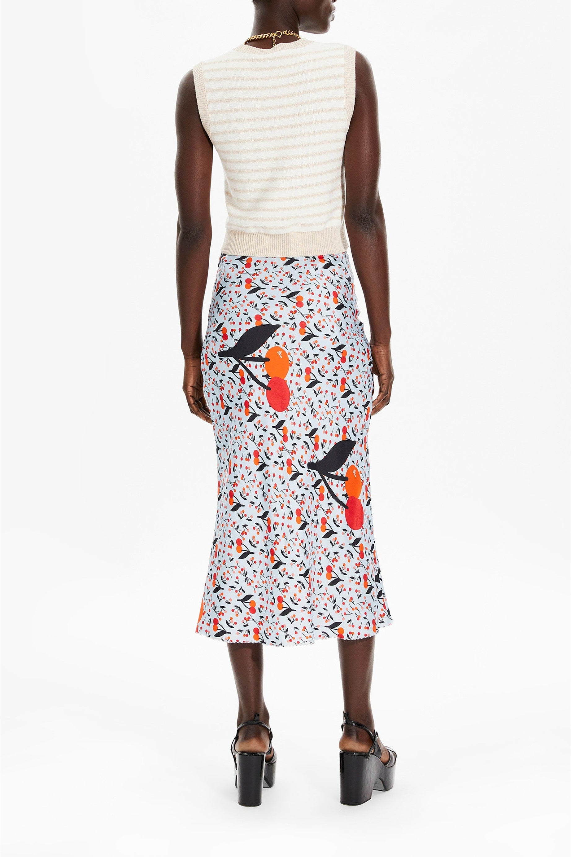 Jupe midi à motifs cerise - Baby Blue