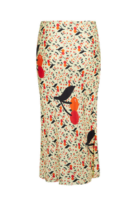 Jupe midi à motifs cerise - Baby Yellow