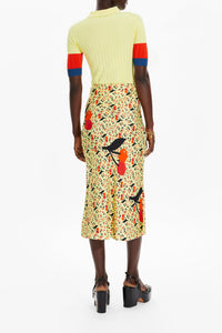 Jupe midi à motifs cerise - Baby Yellow