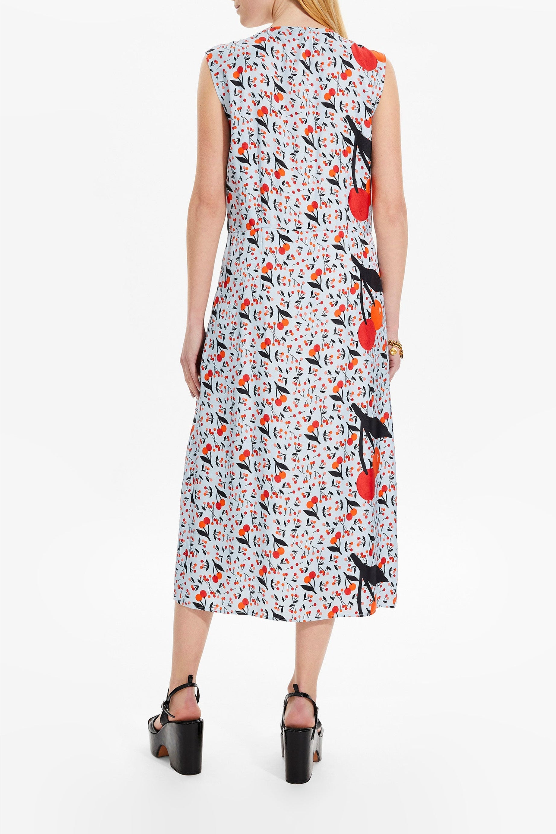 Robe midi en twill - Baby Blue