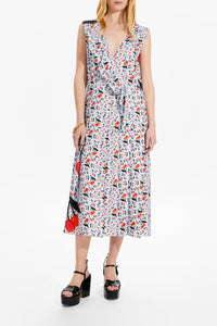 Robe midi en twill - Baby Blue