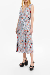 Robe midi en twill - Baby Blue