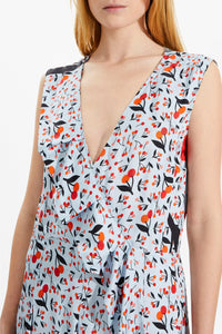 Robe midi en twill - Baby Blue