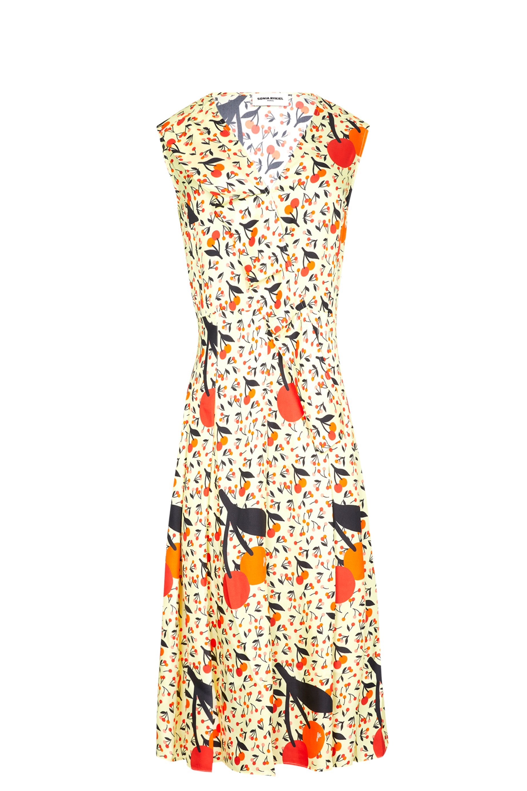 Robe midi en twill - Baby Yellow