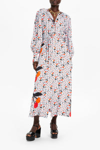 Robe longue fluide à motifs cerise - Baby Blue