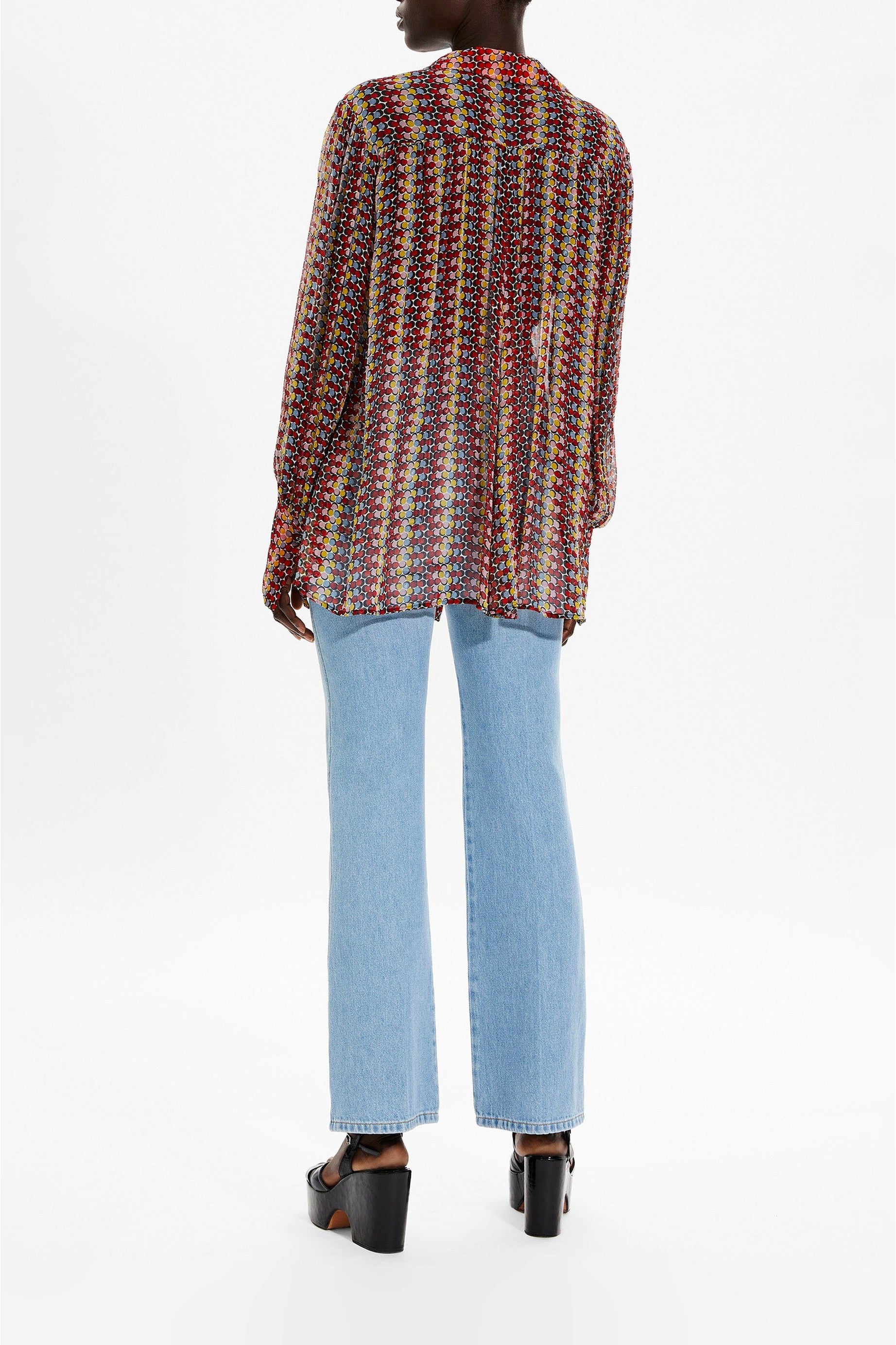 Chemise à pois en soie - Multicolor