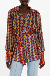Chemise à pois en soie - Multicolor