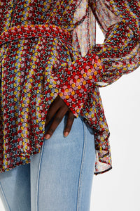 Chemise à pois en soie - Multicolor