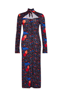 Robe longue à motifs cerise - Multicolor Cerises