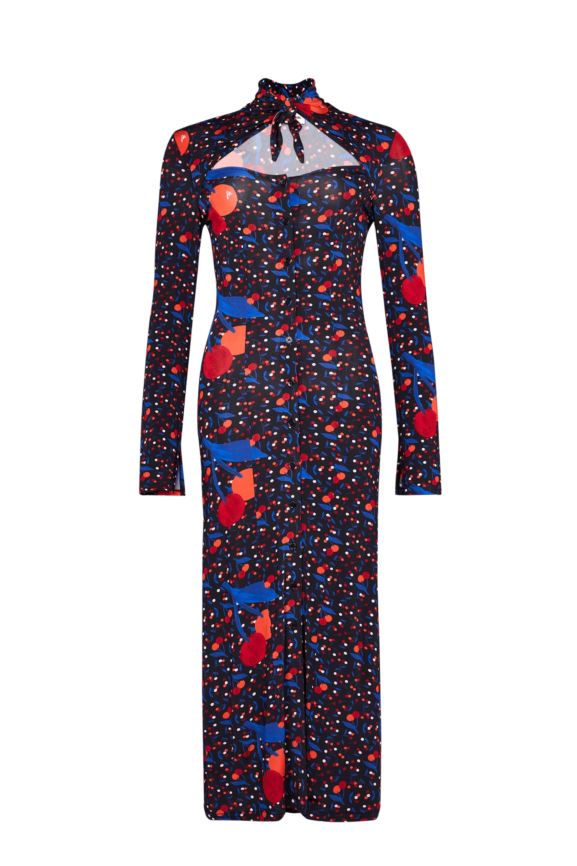 Robe longue à motifs cerise - Multicolor Cerises