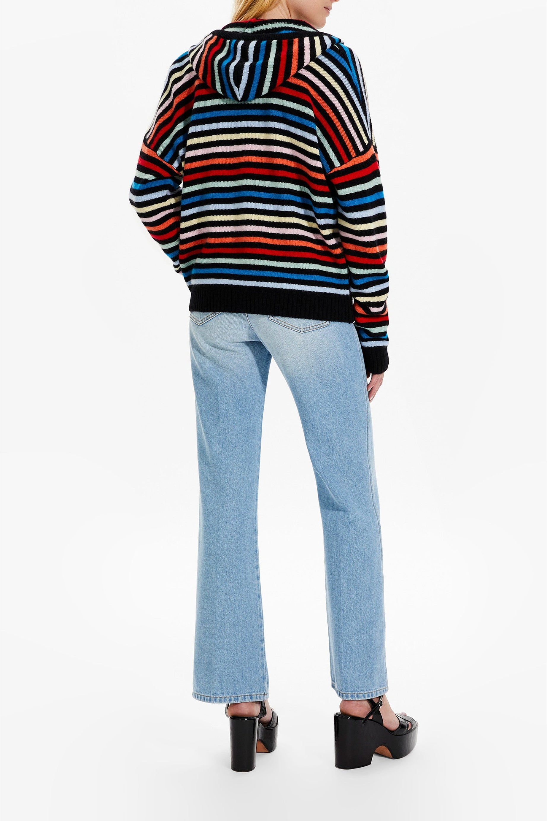Hoodie Poorboy rayé en laine - Multicolor