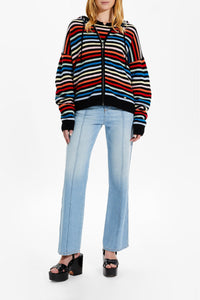 Hoodie Poorboy rayé en laine - Multicolor