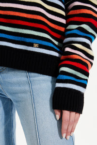 Hoodie Poorboy rayé en laine - Multicolor