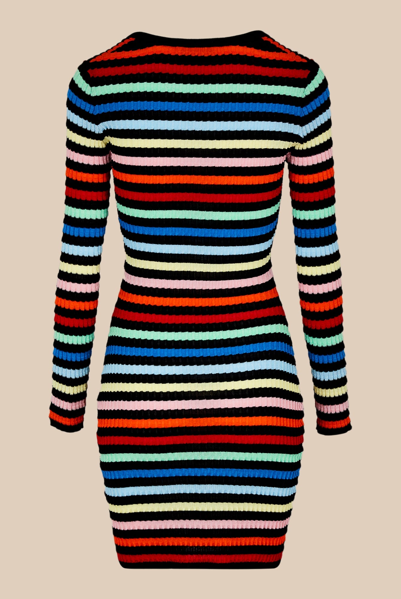 Robe courte à col carré - Multicolor