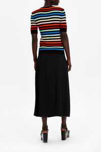 Top rayé en maille - Multicolor