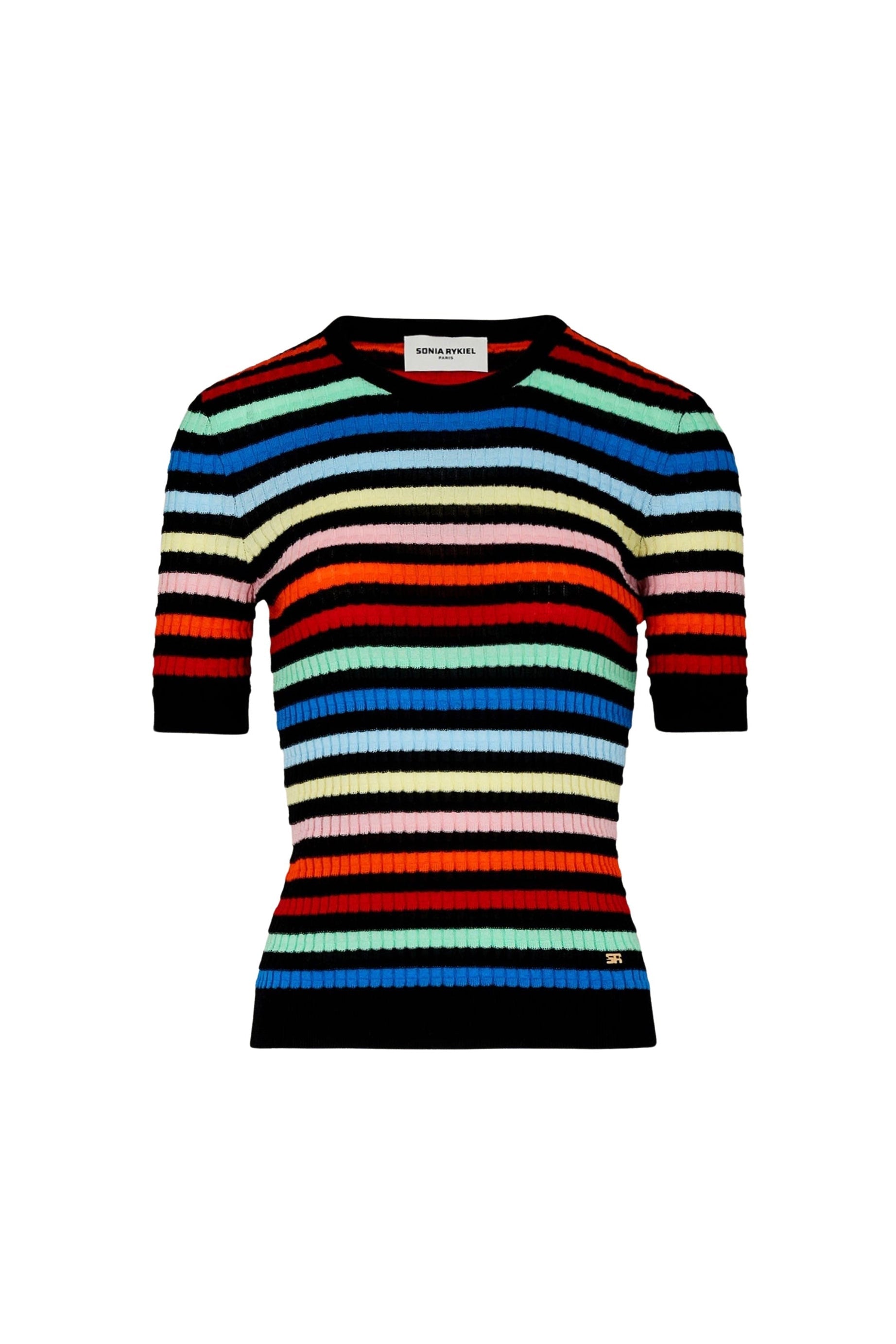 Top rayé en maille - Multicolor
