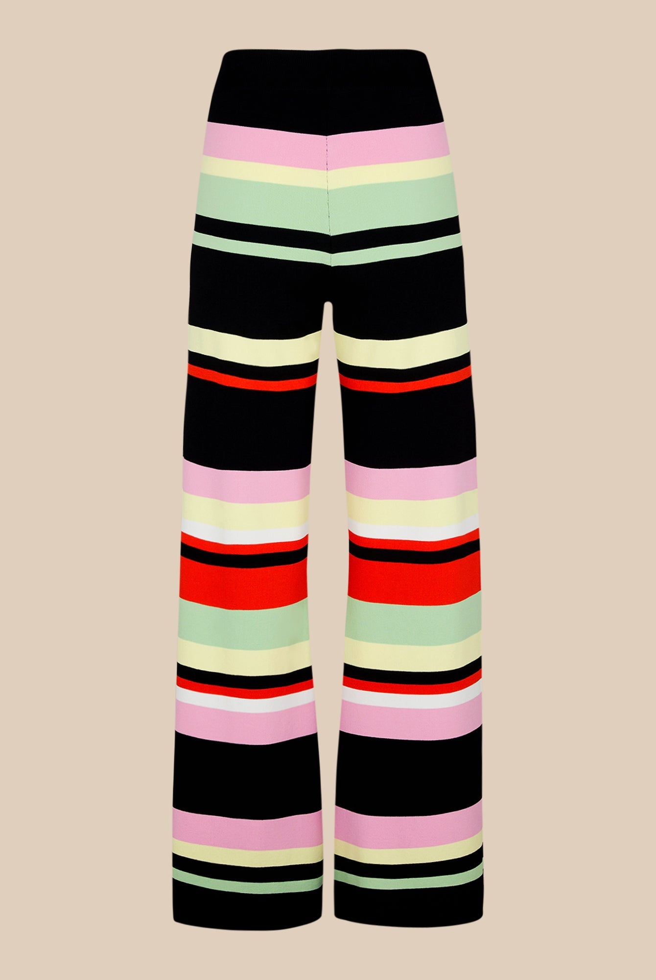 Pantalon rayé à jambes larges - Noir
