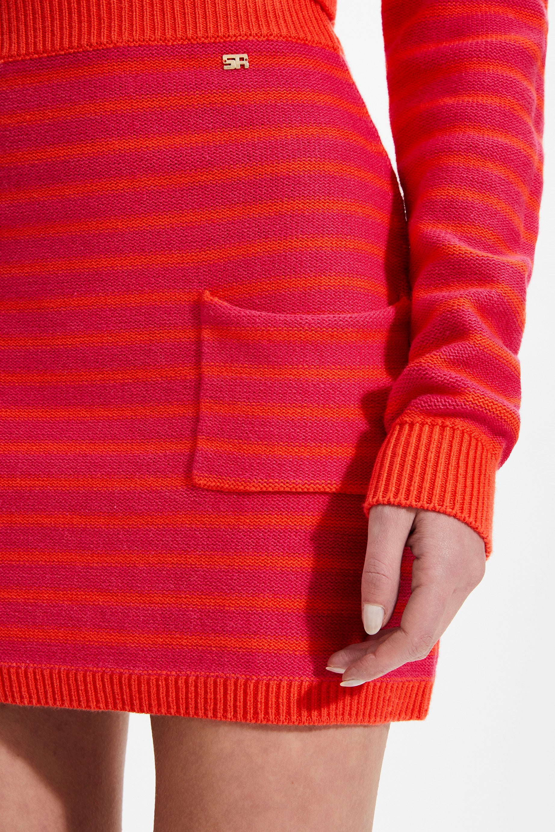 Jupe courte bicolore - Fuchsia & Corail