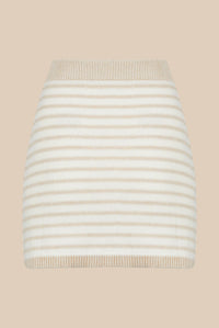 Jupe courte bicolore - Écru & Beige