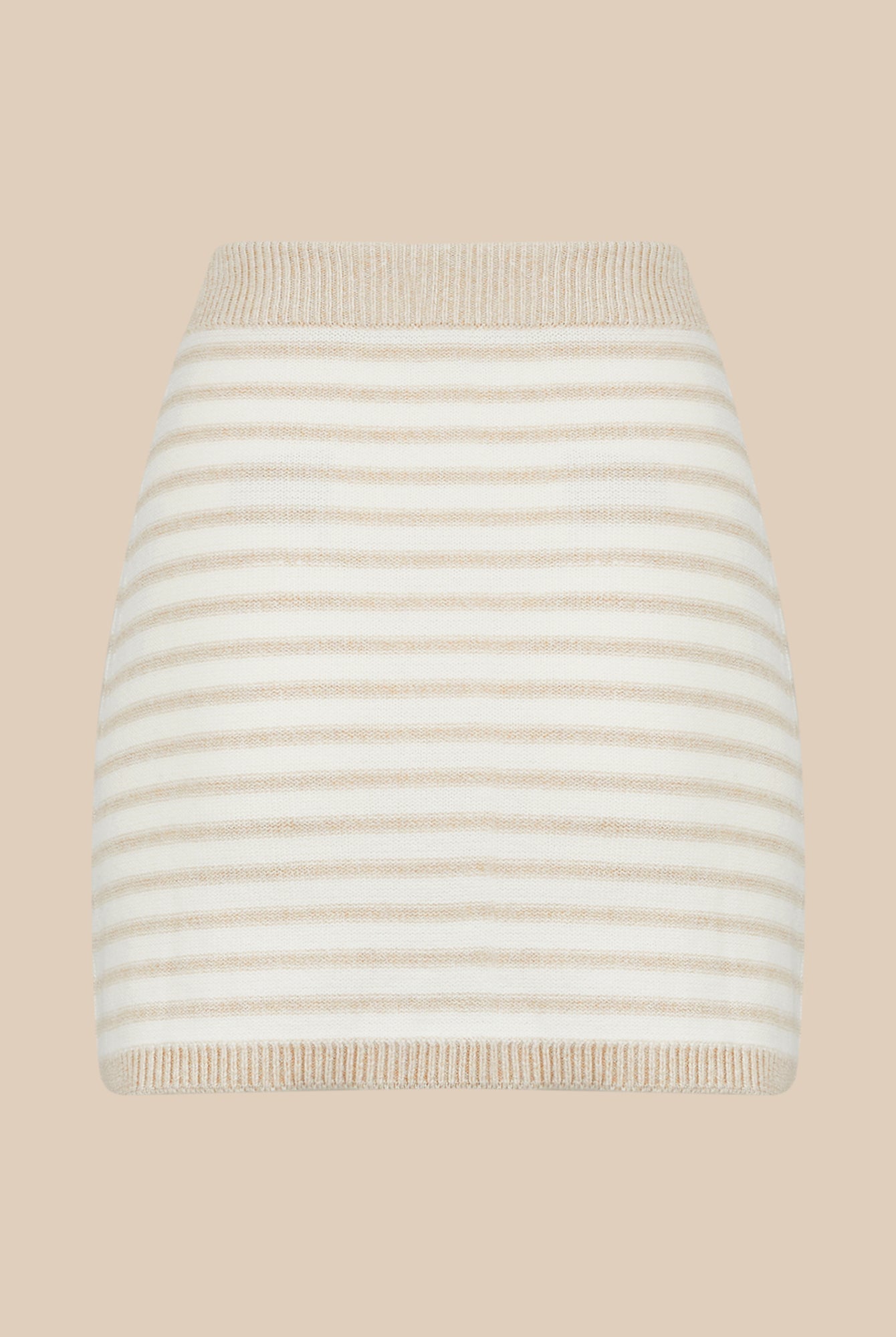 Jupe courte bicolore - Écru & Beige