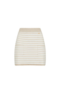 Jupe courte bicolore - Écru & Beige