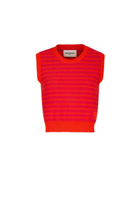 Top sans manches bicolore - Fuchsia & Corail