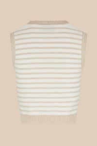 Top sans manches bicolore - Écru & Beige