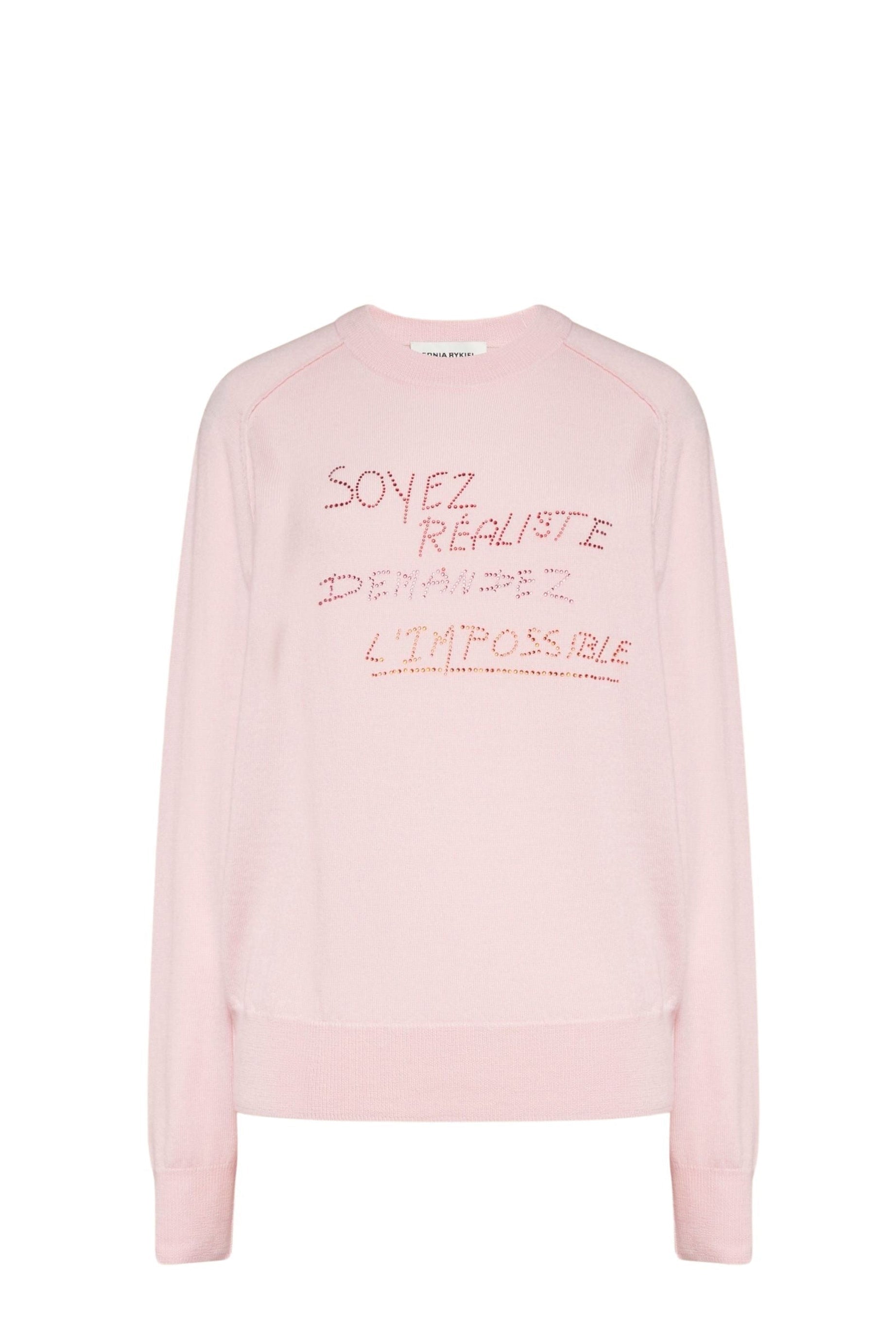 Pull à motifs en strass en laine - Baby Rose