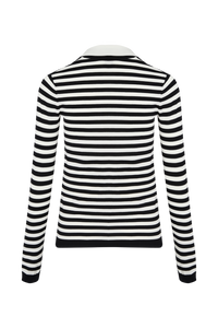 Chemise en maille rayée - Écru