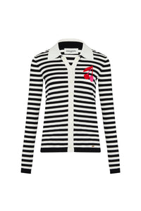 Chemise en maille rayée - Écru