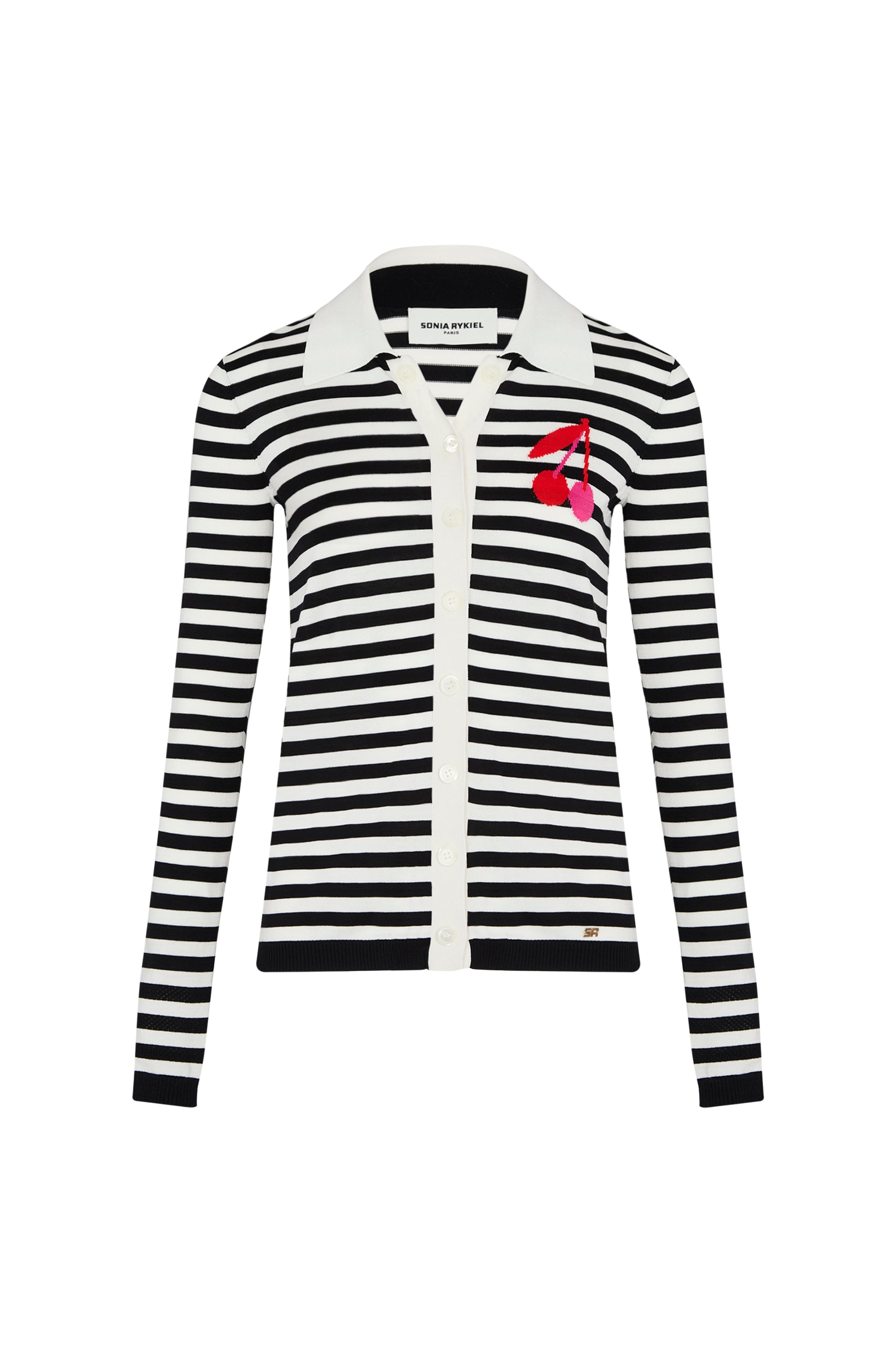 Chemise en maille rayée - Écru