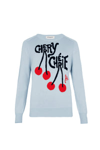 Pull à manches longues à motifs cerises - Baby Blue