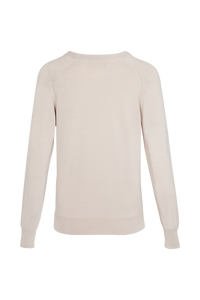 Pull à manches longues à motifs cerises - Beige
