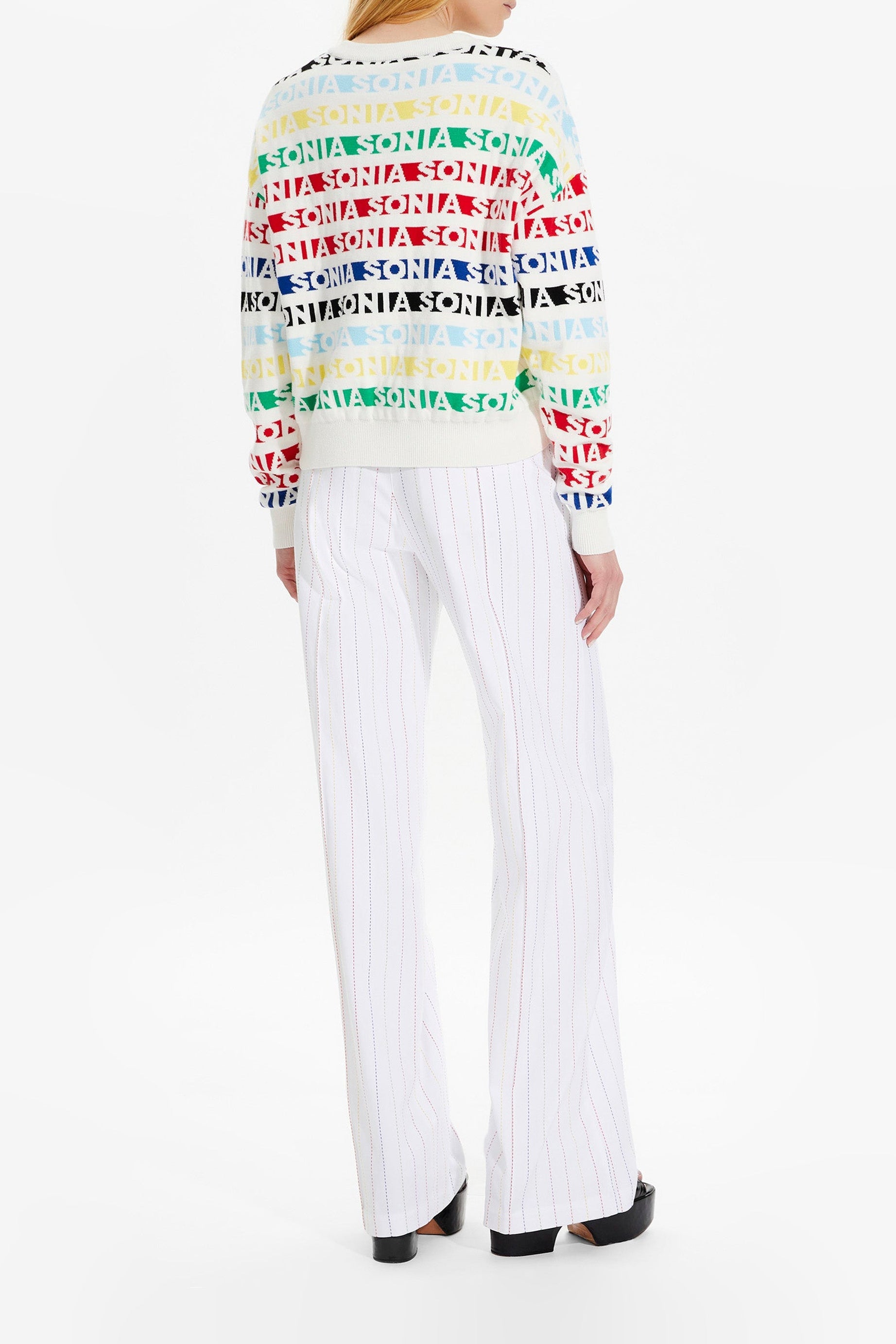 Pull Sonia rayé - Multicolor Blanc