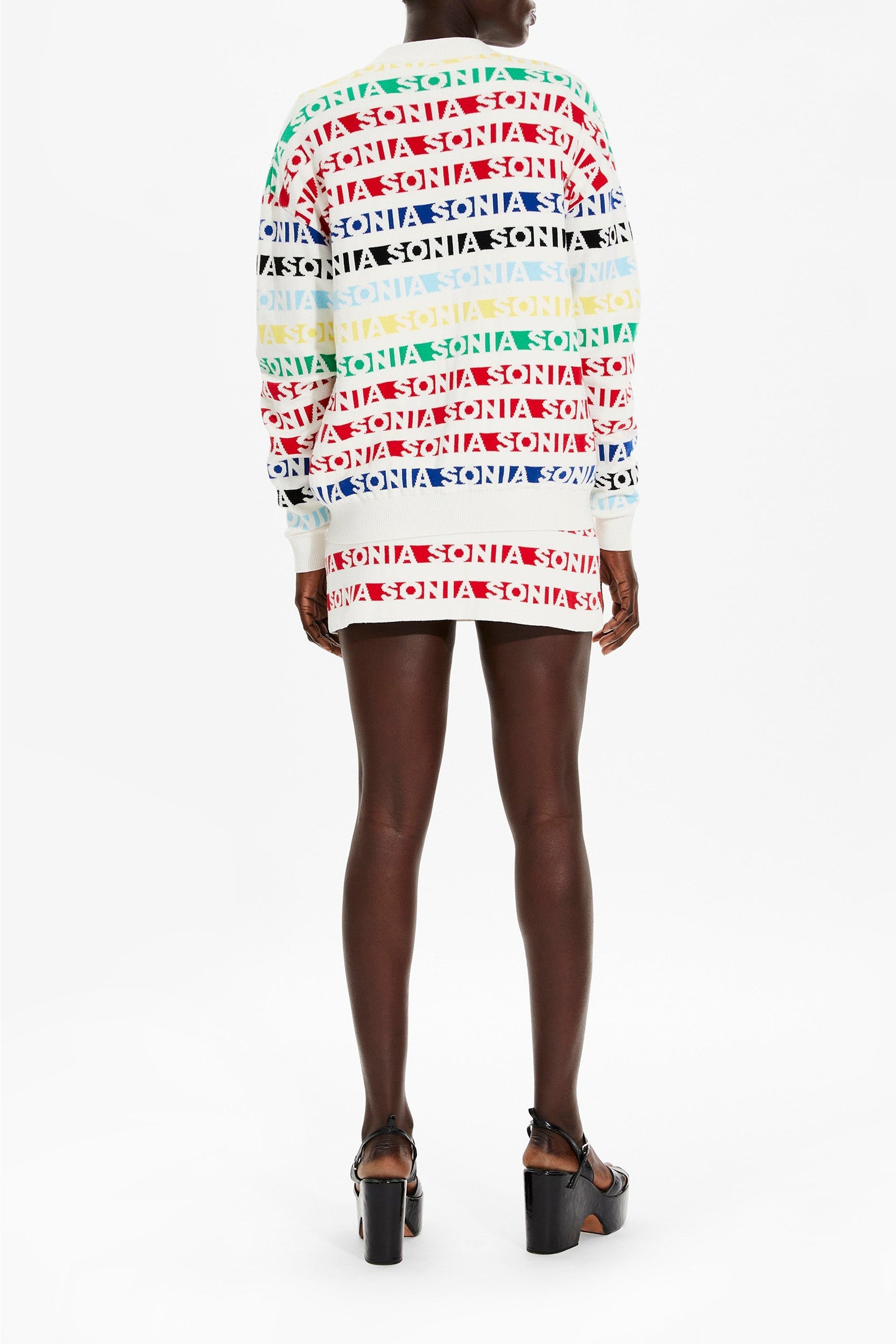 Cardigan Sonia rayé - Multicolor Blanc