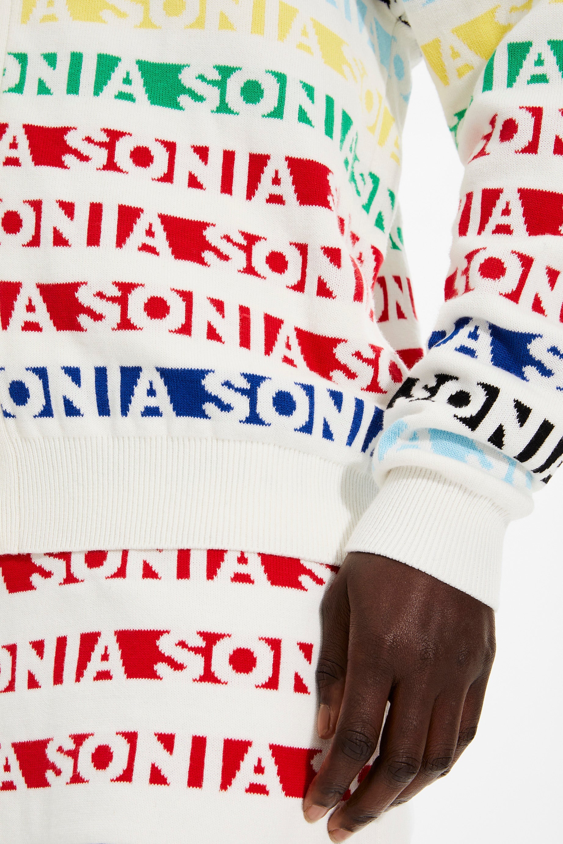 Cardigan Sonia rayé - Multicolor Blanc